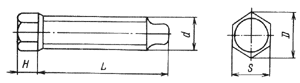 Винт  установочный с шестигранной головкой и цилиндрическим концом ГОСТ 1481-84
